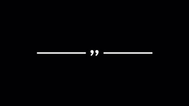  animated Horizontal Line Animation With Animated Quotation Marks in 4k animation with alpha channel Quote Reveal Testimonial Template Background Clean Divider Lines on transparent background