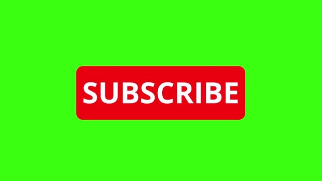 Subscribe Button on Green Screen Background