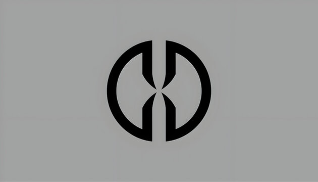 Abstract geometric circular logo symbol with letter D monogram concept isolated on grey background