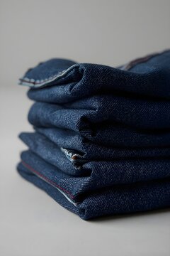 stack of jeans isolated background
