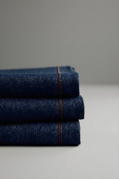stack of jeans isolated background