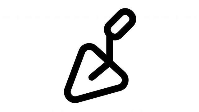 trowel animated Line Icons Premium 4K, Modern Minimal Outline Motion Graphics Collection