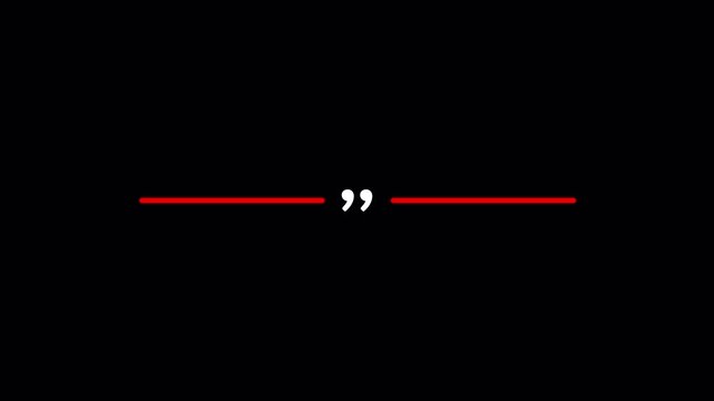  animated Horizontal Line Animation With Animated Quotation Marks in 4k animation with alpha channel Quote Reveal Testimonial Template Background Clean Divider Lines on transparent background