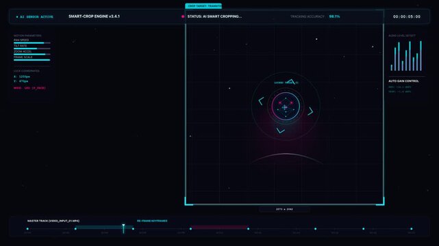 Futuristic Hud Interface with Space Exploration and Data Analysis