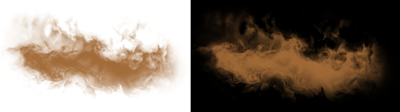 Brown Dust Cloud Explosion Texture on Transparent Background