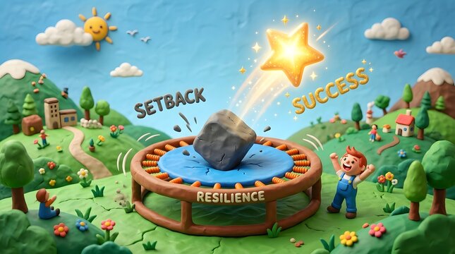Child overcoming setback with resilience and support
