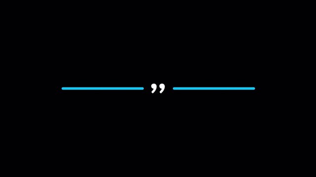  animated Horizontal Line Animation With Animated Quotation Marks in 4k animation with alpha channel Quote Reveal Testimonial Template Background Clean Divider Lines on transparent background