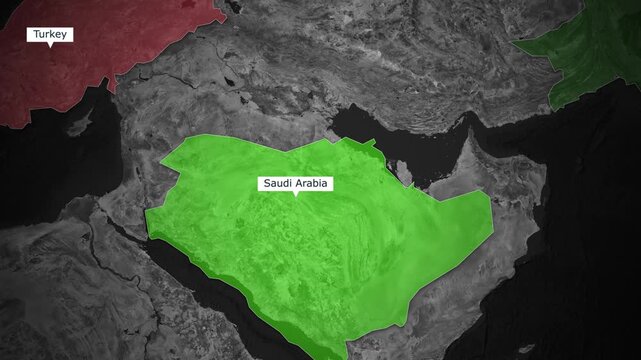 Turkey and Pakistan Routes to Saudi Arabia Makkah Animated Map
