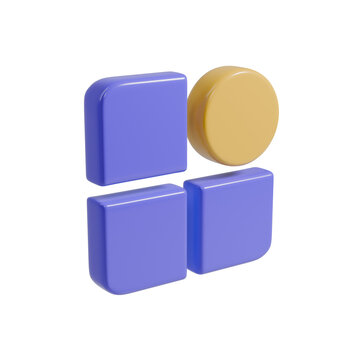 Perspective view 3d render of a dashboard icon