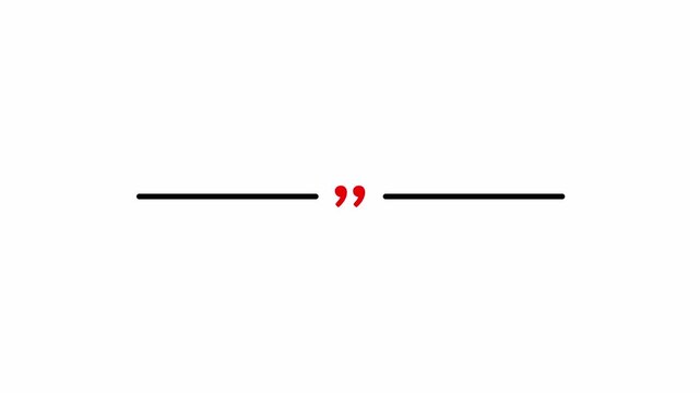  animated Horizontal Line Animation With Animated Quotation Marks in 4k animation with alpha channel Quote Reveal Testimonial Template Background Clean Divider Lines on transparent background