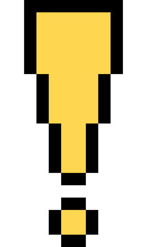 exclamation mark pixel symbols