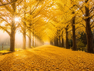 Naklejka premium autumn in the park