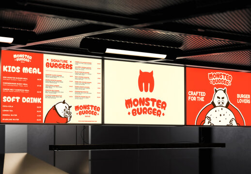 Menu Light Box Mockup
