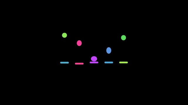 loading bouncing ball animation, changing color gradient ball, with alpha channel, loading bar