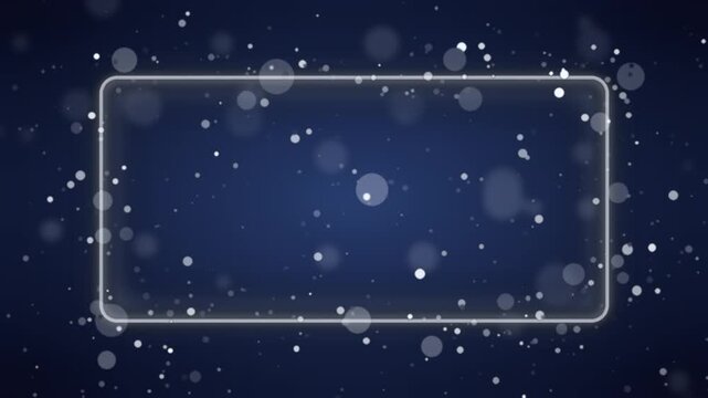 銀の光る角丸枠と紺の背景　中央に文字を置けるきらめく装飾枠のループ映像