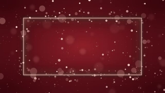 赤金の光る枠と深紅の背景　中央に文字を置けるきらめく装飾枠のループ映像