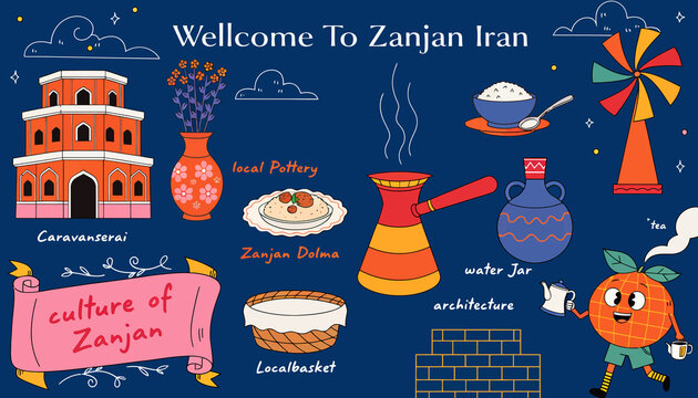 Zanjan Iran Culture Collection: Architecture, Food, Pottery, and Local Crafts