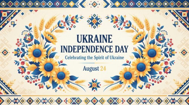 Ukraine independence day decorative illustration
