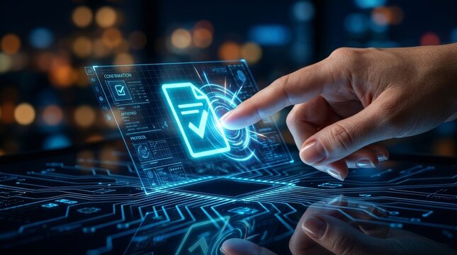 Online approval of a legal contract or policy using modern business compliance technology.