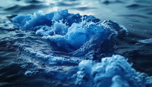 Turquoise ocean waves crashing against dark rocks.