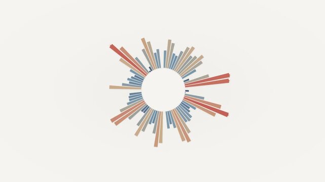 Circular Bar Plot Infographic Showing Data Analytics and Business Growth Statistics
