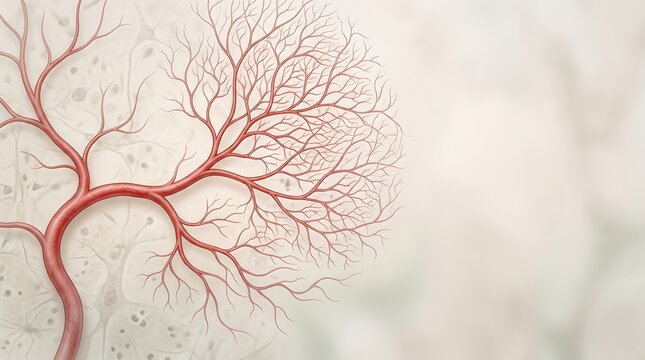 Abstract illustration of branching blood vessels or neural network.