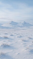 Fototapeta premium Serene snowy mountain landscape mobile wallpaper