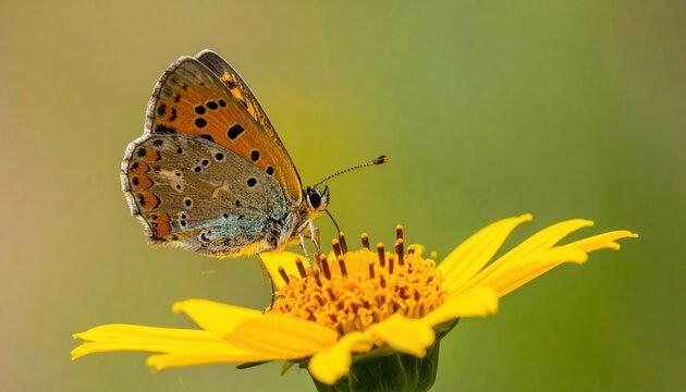 butterfly resting on yellow flower