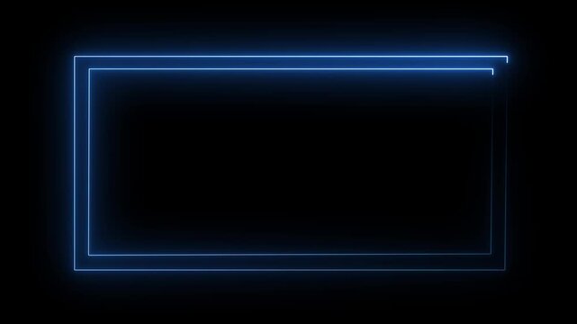 luminous border outline drawing a clean geometric rectangle on dark background.