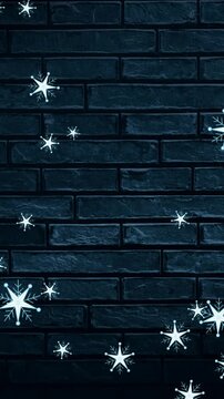Animation of snow falling at christmas over fir trees