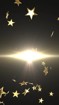 Animation of light spot and stars on black background