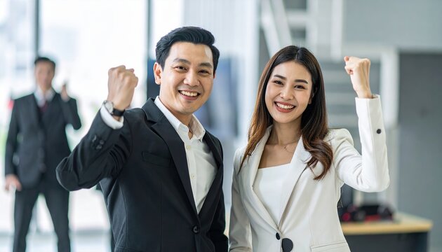 business partners celebrating successful partnership