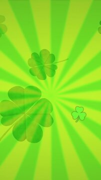 Animation of clover icons on green background