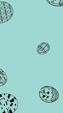 Animation of easter eggs icons over green background