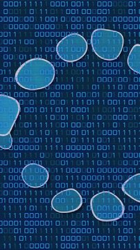 Animation of medical data processing over black background