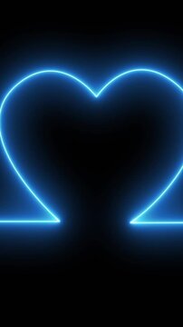 Animation of cardiograph and heart over black background