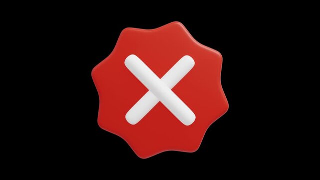 Red Shape Crossmark