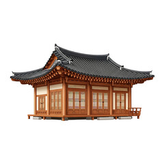 Obraz premium Korean hanok traditional wooden pavilion architecture with pavilion architecture traditional building oriental structure cultural heritage isolated exterior craftsmanship woodwork historic