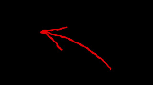 Red gritty textured brush stroke left arrow animation for UI tutorials presentations creative navigation element rough. White wiggly hand drawn pointing sketch arrow icon on alpha. Motion arrow pack.