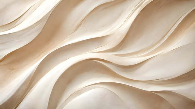 Soft flowing cream waves texture background