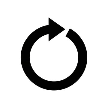 Black refresh circular arrow icon for web design isolated on transparent background
