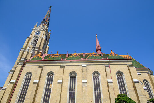 The Name of Mary Church Roman Catholic Gothic Revival parish church on Freedom Square in Novi Sad, Vojvodina, Serbia