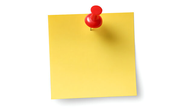 yellow sticky note with push pin
