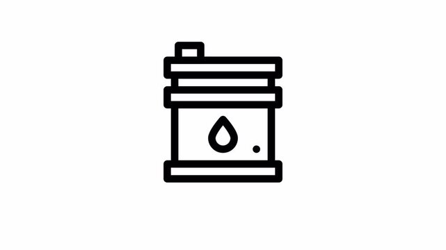 Oil barrel minimalist stroke animation