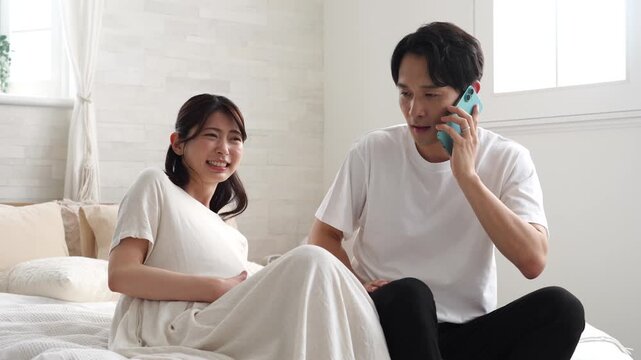 陣痛が始まった妊婦