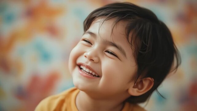 Smiling child face portrait, smiling toddler face portrait, young smiling child portrait with
