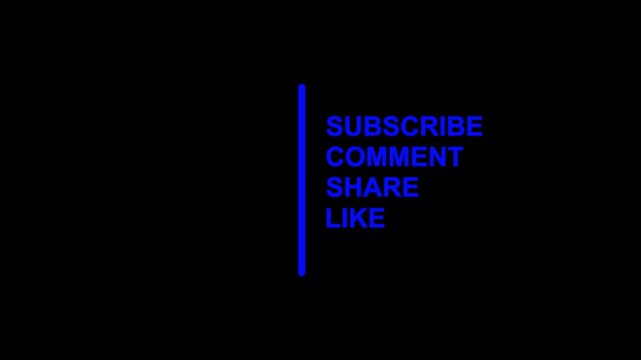animated subscribe like comment share button animation. Animated YouTube Subscribe like share comment Button alpha channel.