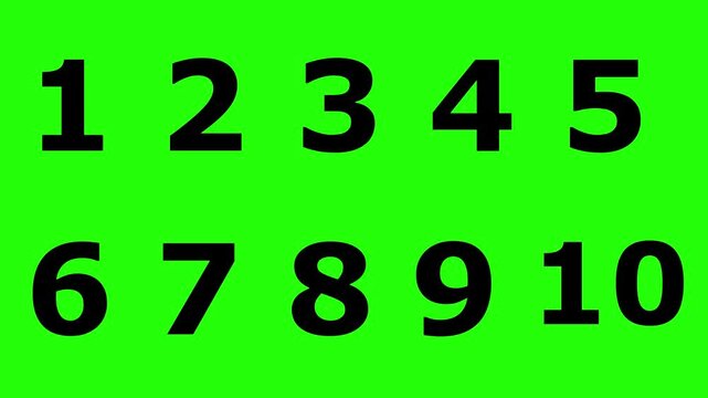 counting animation from 1 to 10 number counting animation video ,Typography for Kids, Numeric Digits 1&ndash;10 Animation in transparent background with alpha channel.