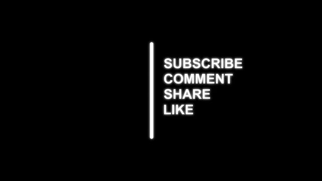 animated subscribe like comment share button animation. Animated YouTube Subscribe like share comment Button alpha channel.