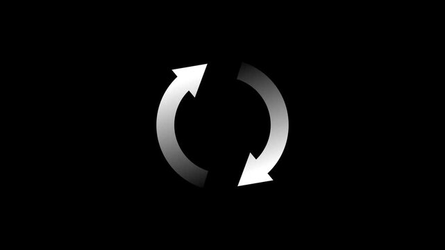 Abstract Circular Arrow Rotating in a Loop on Black Background for Infographics and Presentations rotating arrows. 4k motion graphics animation.